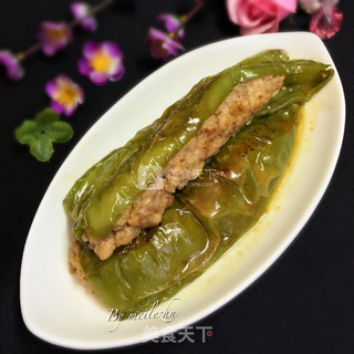青椒酿肉的做法步骤:9