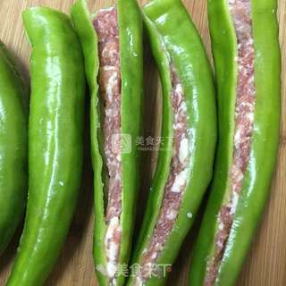 青椒酿肉的做法步骤:3