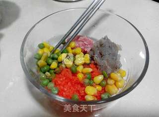 香香甜甜我最爱——青豆玉米鲜虾饼的做法步骤：3