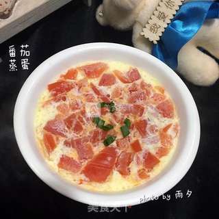 番茄蒸蛋的做法步骤:6