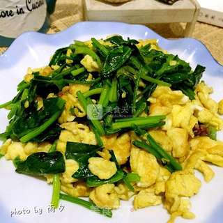 菠菜炒鸡蛋的做法步骤:9