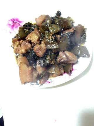 客家咸菜焖猪肉的做法步骤:7