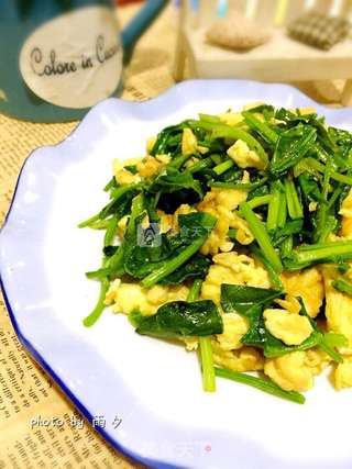 菠菜炒鸡蛋的做法步骤:8