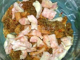 柚皮粉蒸肉的做法步骤:16