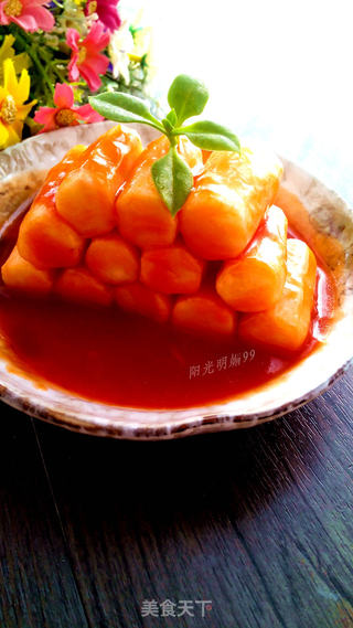 糖醋铁棍山药的做法步骤:12