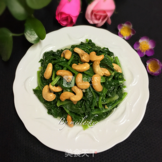 菠菜拌腰果的做法步骤:12