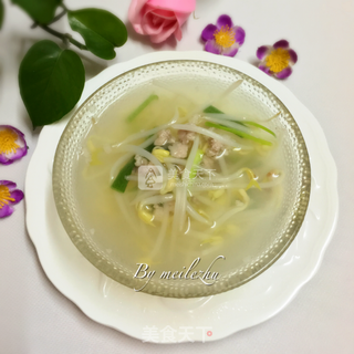 豆芽肉末汤的做法步骤:8