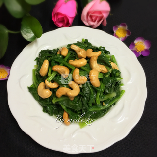 菠菜拌腰果的做法步骤:9