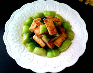 青菜炒豆腐的做法步骤:10
