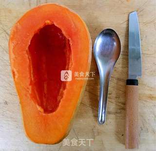 木瓜牛奶西米露的做法步骤:3