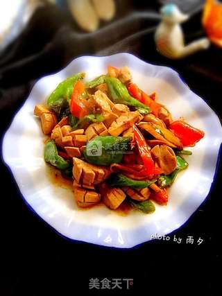 双椒炒腰花的做法步骤:13