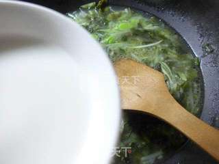 雪菜蚕豆夜开花羹的做法步骤：10