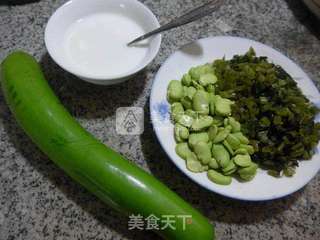雪菜蚕豆夜开花羹的做法步骤：1