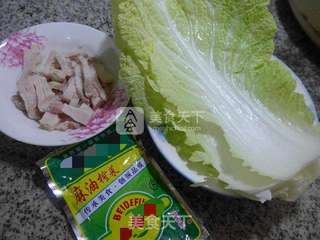 榨菜丝五花肉炒白菜的做法步骤：1
