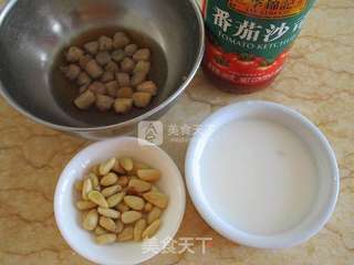 茄汁干贝松仁酿豆腐的做法步骤:4