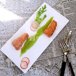 煎三文鱼佐青豆酱的做法步骤:10