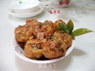 煎猪肉粉丝酿豆腐的做法步骤:17