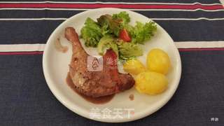 烤鸭腿配红酒酱汁的做法步骤:5