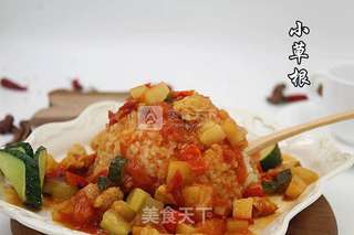 杂蔬鸡肉浇汁饭的做法步骤：11