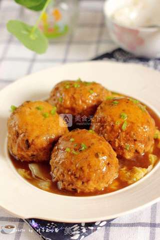 【年夜饭吉利压轴大菜】少油版四喜丸子的做法步骤:12