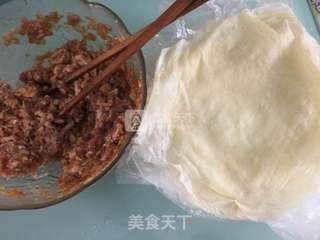黄花菜肉春卷的做法步骤:8