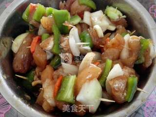 烧烤鸡肉串的做法步骤:4