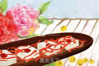 【手绘食谱】玫瑰豆腐 唯有美食和爱不可辜负的做法步骤:4