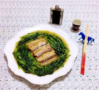 刀鱼炖茼蒿的做法步骤:16