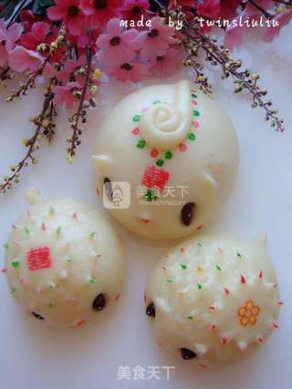 刺猬老鼠花样馒头(豆沙包)的做法步骤:20