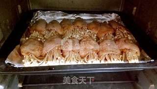烤脱骨鸡翅金针菇的做法步骤：13