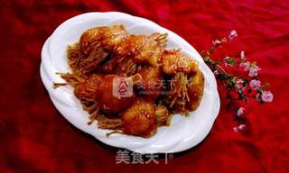 烤脱骨鸡翅金针菇的做法步骤：20