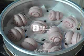 紫薯小花卷的做法步骤:15