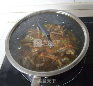 蟹烧毛豆的做法步骤:7