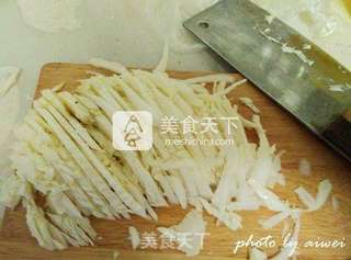 杏鲍菇拌白菜心的做法步骤:3