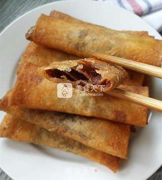 红豆沙春卷的做法步骤:13
