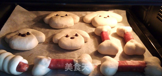 小狗啃骨头热狗面包的做法步骤:9