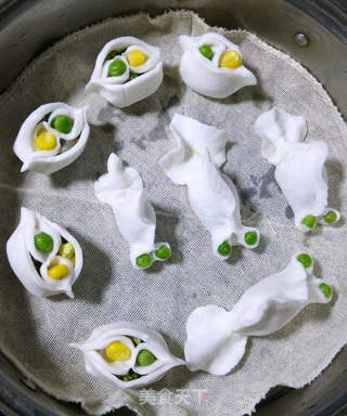 三鲜水晶金鱼蒸饺的做法步骤:9