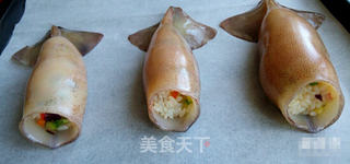 香辣烤鱿鱼筒饭的做法步骤:5