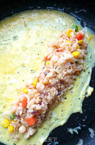 蛋包饭寿司卷的做法步骤:3