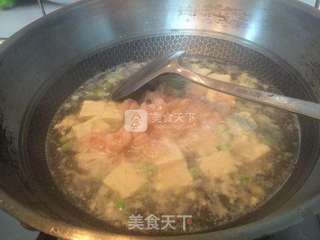 虾仁芹菜豆腐羹的做法步骤:7