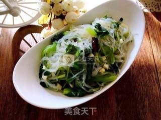 椒油粉丝油菜的做法步骤:5
