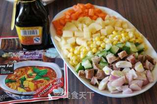 红咖喱大虾饭的做法步骤：1