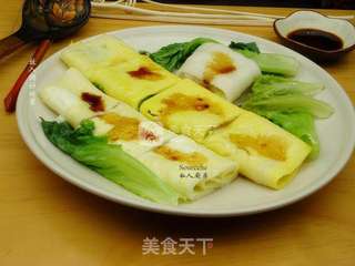 鸡蛋肠粉的做法步骤:11