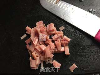青菜火腿炒饭的做法步骤:3