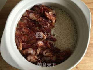 腊肠煲仔饭的做法步骤:6