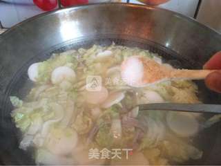 白菜肉丝汤年糕的做法步骤:8