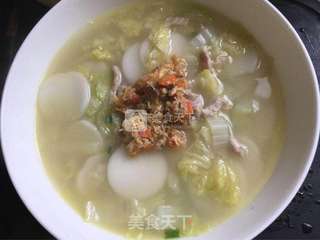 白菜肉丝汤年糕的做法步骤:10