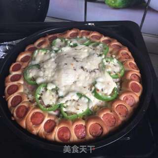 香肠花边大虾披萨的做法步骤:17