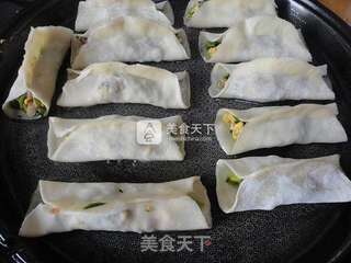韭菜虾皮肉馅锅贴的做法步骤：9