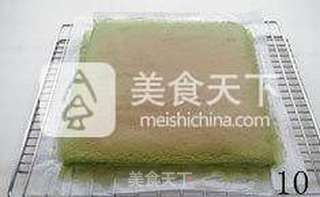 【抹茶蛋糕卷】---最爱那一抹清香的翠绿的做法步骤:10